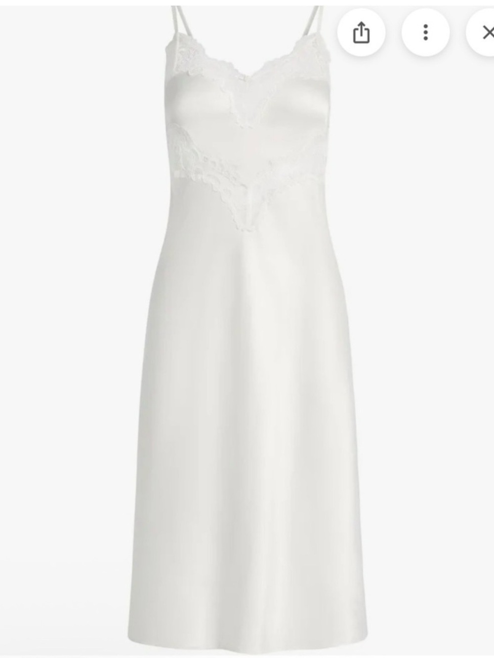 SKIMS NWT Woven Shine Lace long Dress - Ivory